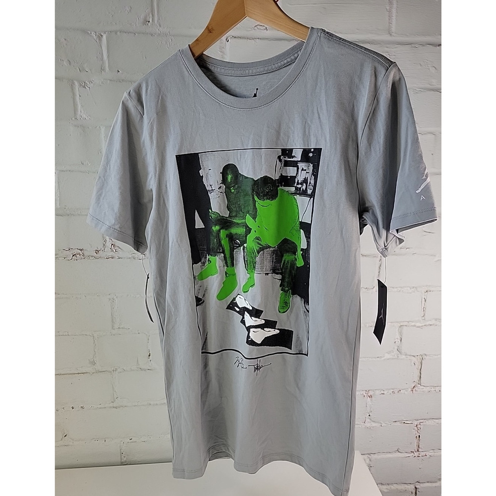 Men's Nike Jordan Short Sleeve Legacy Tinker Story T-Shirt BQ0288 017 Mens Small
